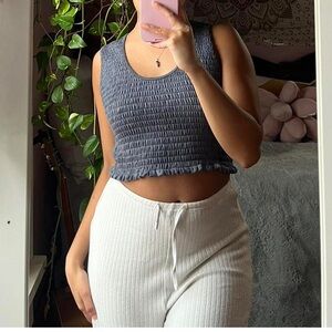 Wilfred free grey Textured Crop Top